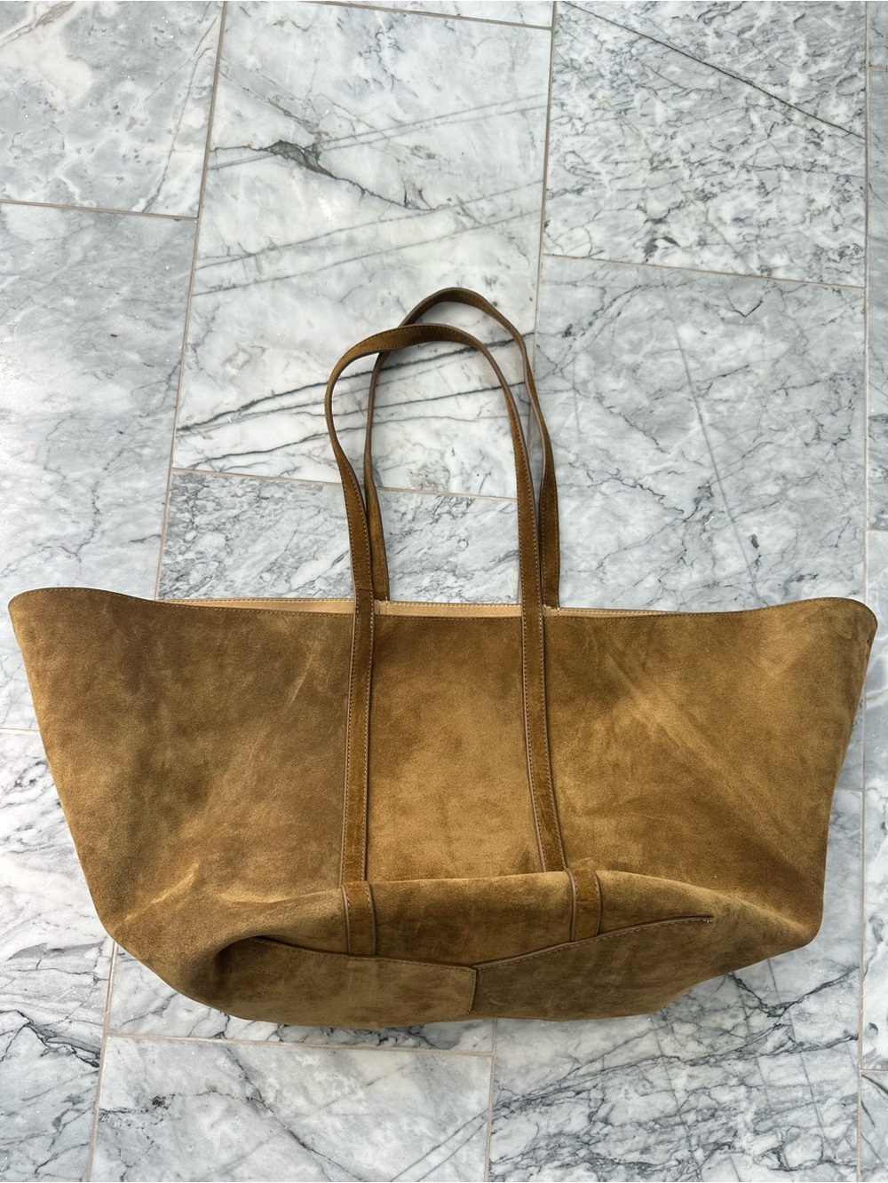 ZARA MAXI Suede Leather Tote - Picture 4 of 16